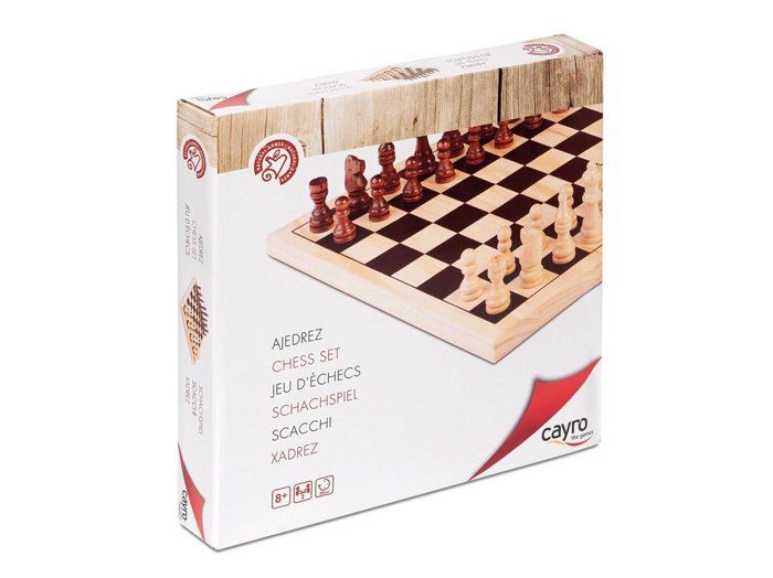 Jeu d’échecs en bois massif - Cayro - Plateau 29x29 cm