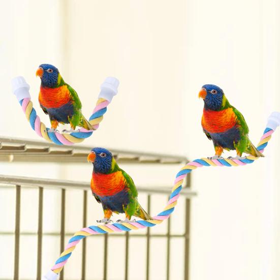 Yousheng Parrot Swing Toy Multi-color Climbing Toys U-shaped Cotton Rope Bird Training Stand Cage Accessories