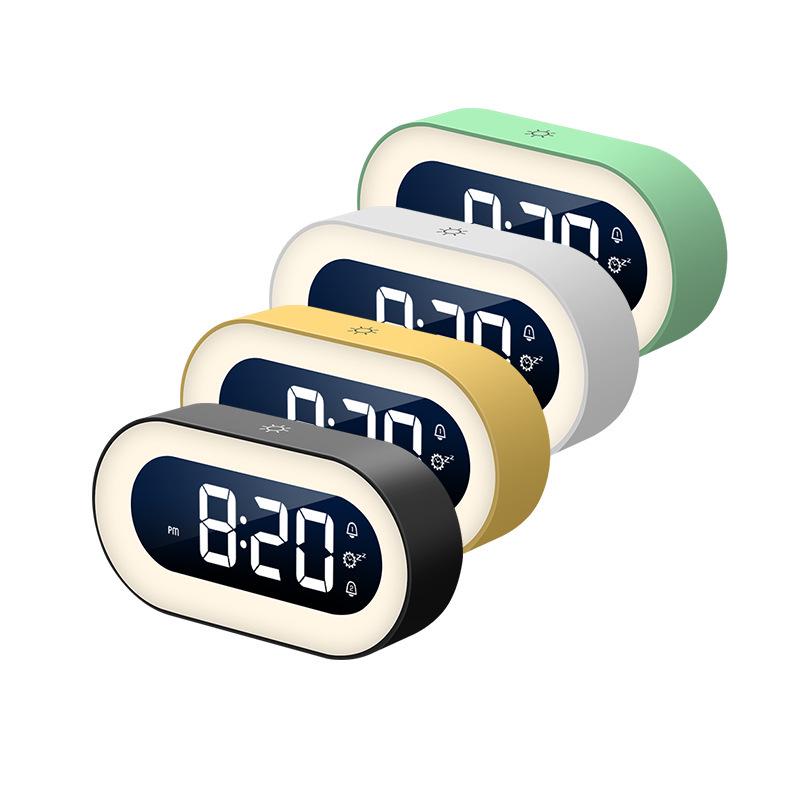 2024 LED Night Lamp & Silent Alarm Clock for Students - Multifunctional Bedroom Timepiece