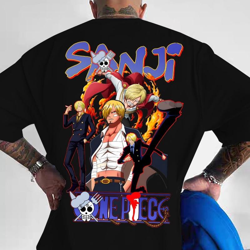 Bandai One Piece Luffy Print Shortsleeved Loose Mens and Womens Summer Commuting Breathable Sports Cotton Tshirt 2026