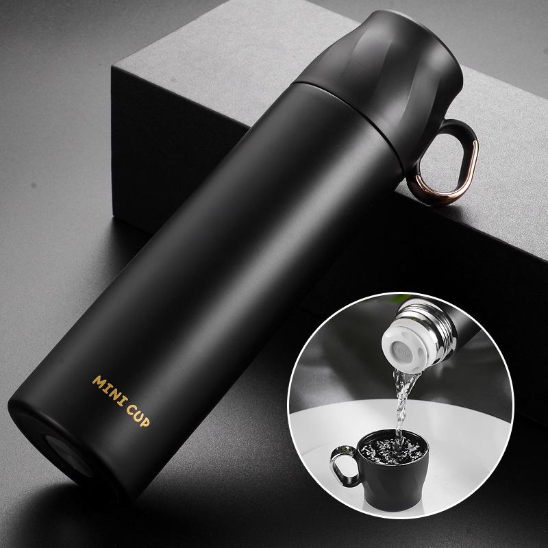 Fashion thermos cup with cup lid 304 stainless steel portable cup for men and women wedding gift water cup