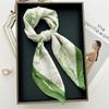 1116 Summer New Small Fresh Green Flower Silk Scarf Women's Spring Outing with Versatile Decorative Scarf Square Scarf
