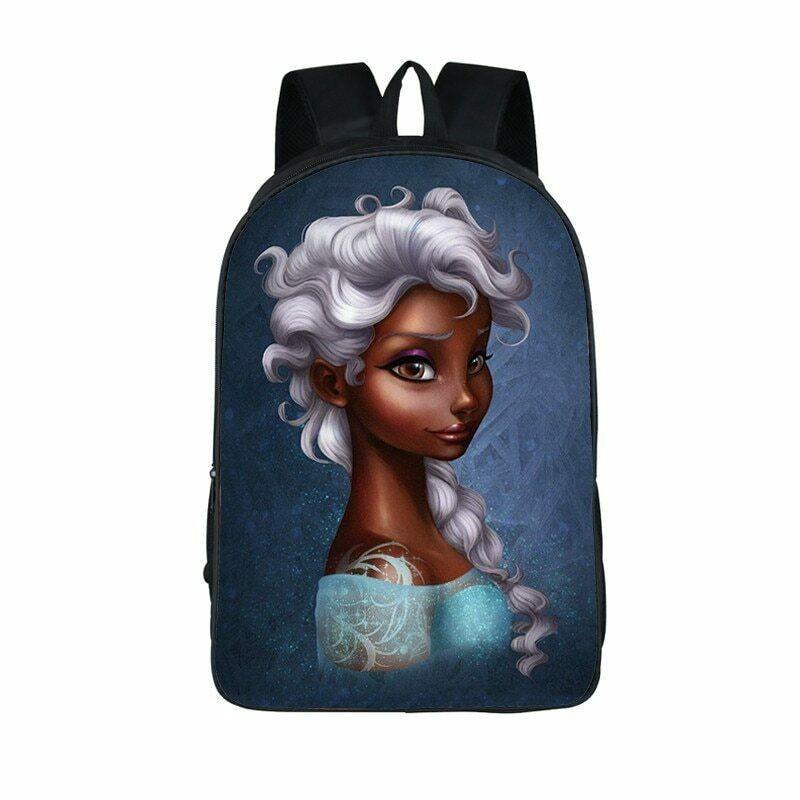 Afro-Afrikanische Schönheit Schwarze Prinzessin Wasserdichter Schulrucksack Mit Verstellbaren Schultergurten