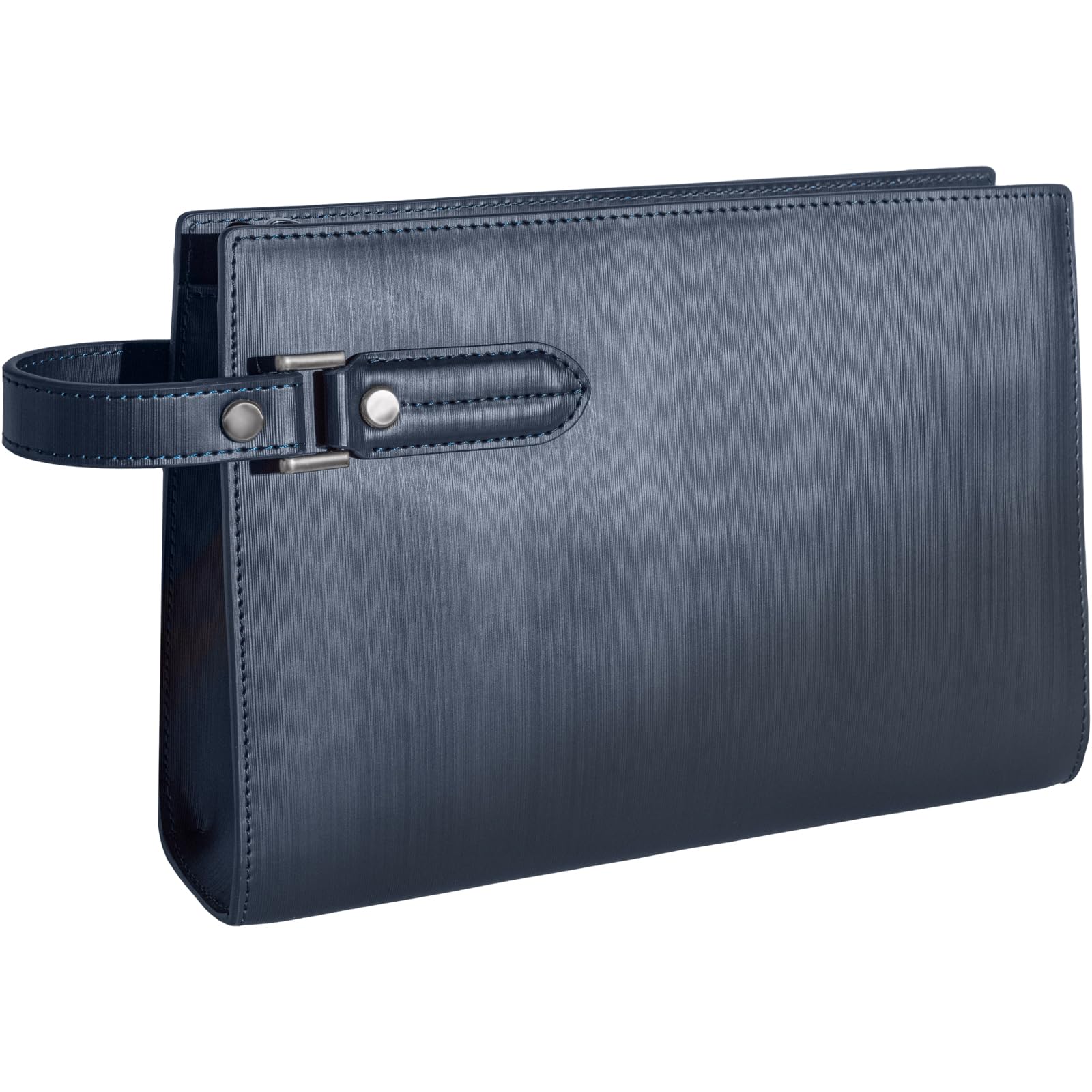 

Second Bag Cowhide Binal Leather Wide Open Smart Compact Clutch Bag Business Ceremonial Occasions Handbag Navy [Dom Teporna] Men s тёмно-синий