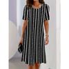 Fashion Versatile Flower Print Dress Casual Loose Comfortable Casual Dresses