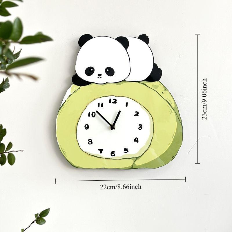 New Panda Cartoon Clock for Home Living Room, Simple Clock Decoration, Quiet, Cute and Creative Wall Clock