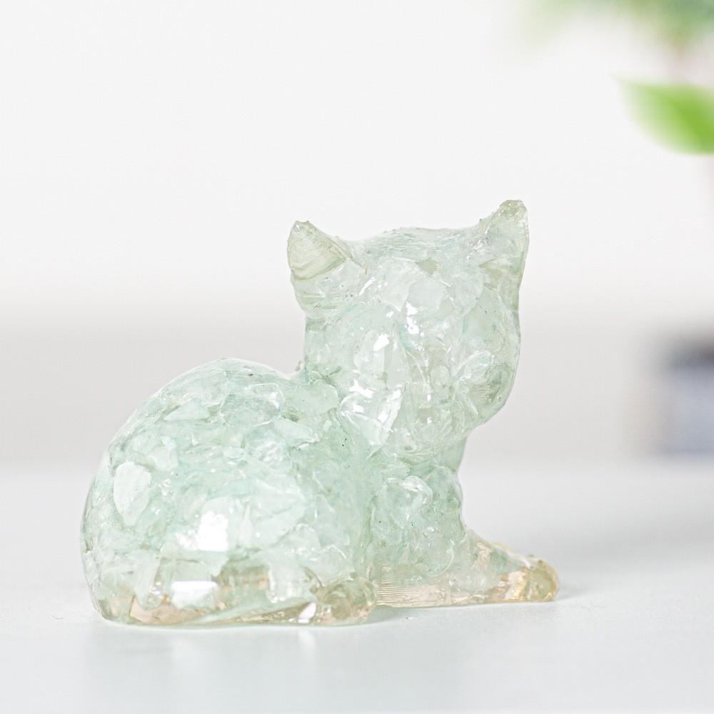Animal Resin Desktop Decor With Crystal Chips For Gift And Home Office