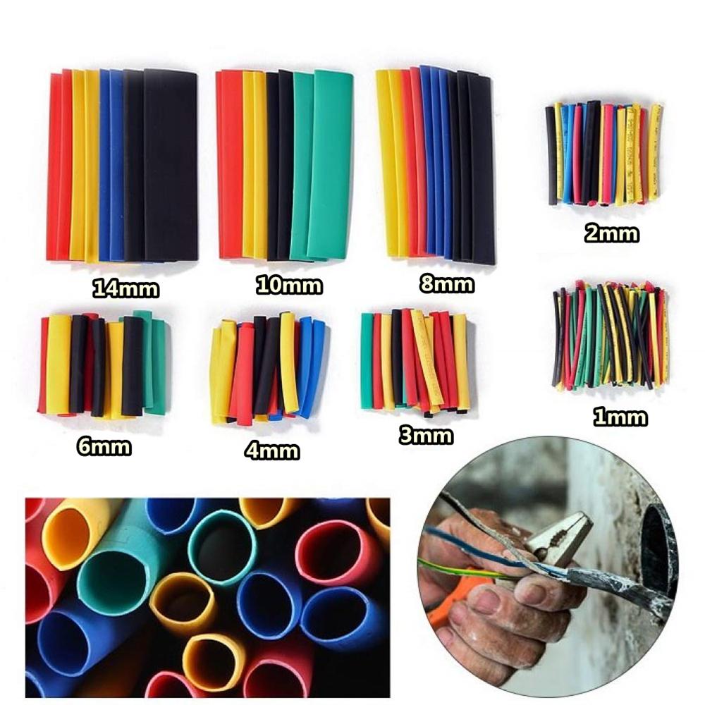 164pcs Set Polyolefin Shrinking Assorted Heat Shrink Tube Wire Cable Insulated Sleeving Cable damage repair Tubing Set