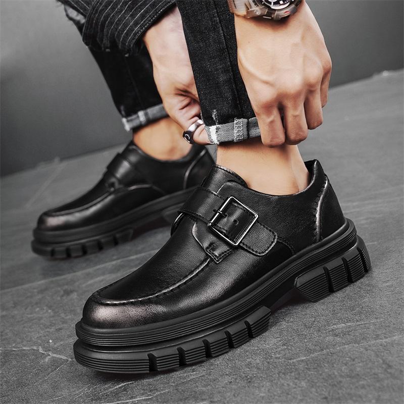 Derby men's leather shoes Classic versatile British design styles Outdoor Street Daily Business Office Quality Thick soled Shoes