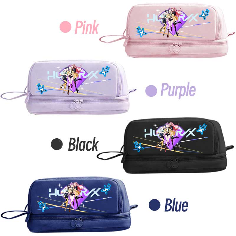 Double-layer Learning Stationery Bag Gift Girl Group Shoulders Bag For K-Pop Cartoon Pencil Case Stationery Bag Anime