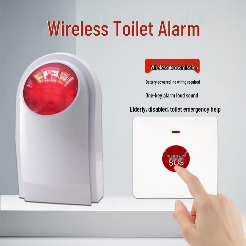 Allarme sonoro e luminoso wireless di emergenza per anziani per bagni pubblici accessibili