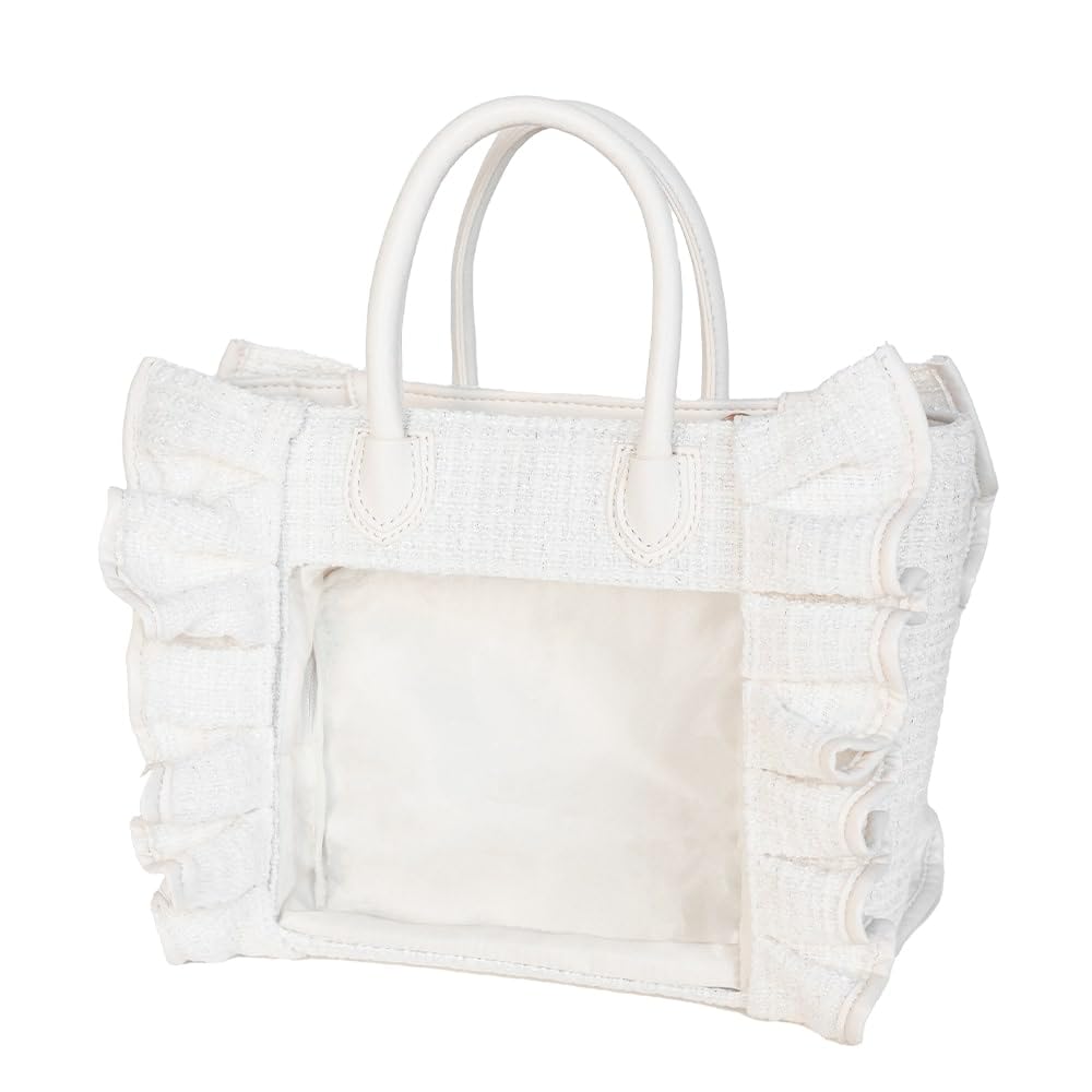 

Oshikatsu Bag Ita Bag Tweed Handbag with Stitched Window [Riridear] [Riridi Official] (Ivory) слонова кістка