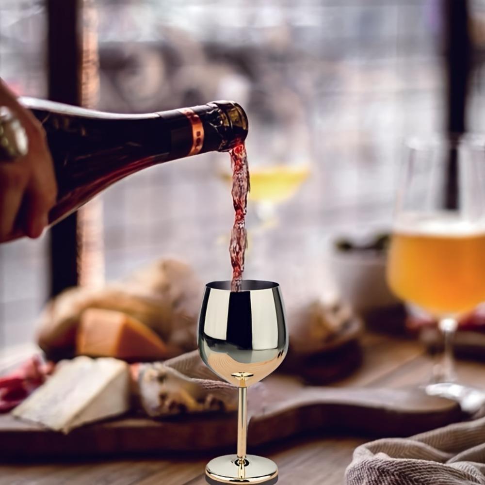 Drop-resistant Mini Stainless Steel Wine Glass 70 ML Tall Cup Durable Cocktail Cup Restaurant