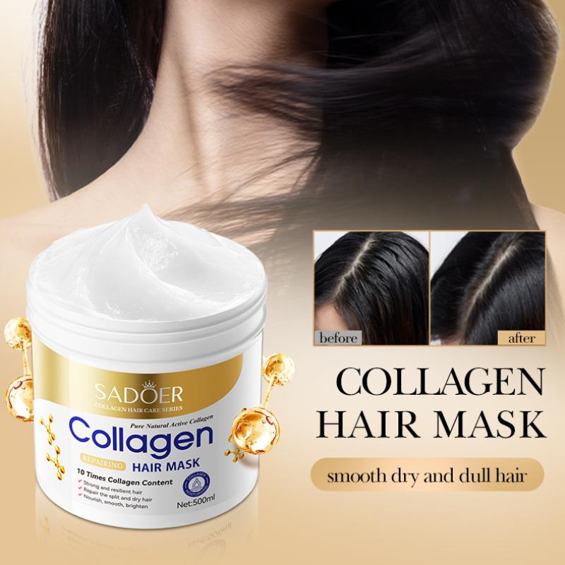 Maschera Lisciante al Collagene 500ml SADOER Balsamo Nutriente Volumizzante