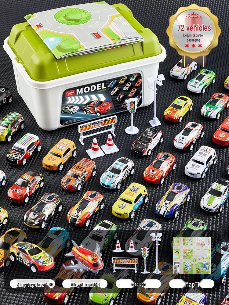 Collector's Edition Storage Bucket with 30 Alloy Racing Pull-Back Cars