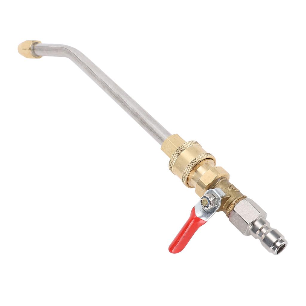 Curved Pressure Washer Extension Wand with Ball Valve 1 4 Inch Connector Power Washer Gutter Cleaner Attachment Rod