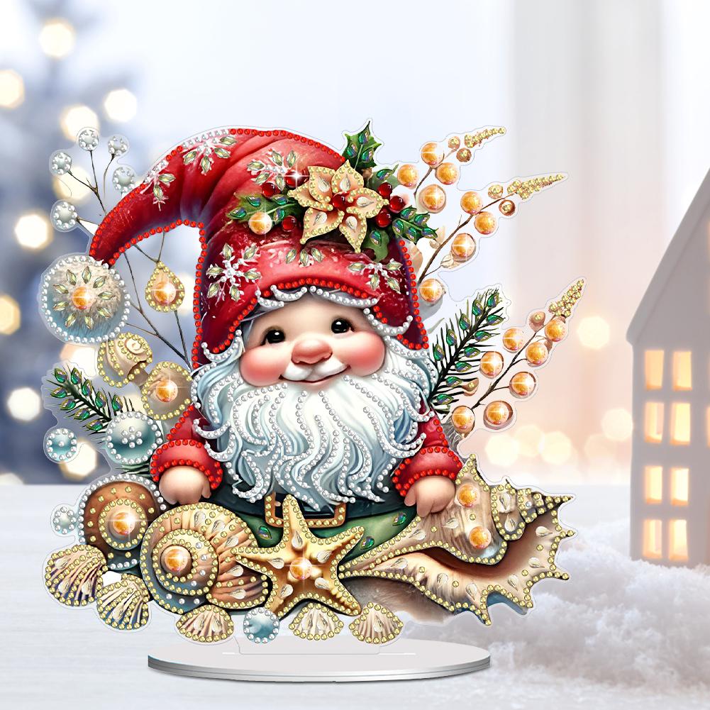 Acrylic Christmas Santa Claus Deer Table Top Diamond Painting Ornament Kits Rhinestones Desktop Ornaments for Home Office Decor