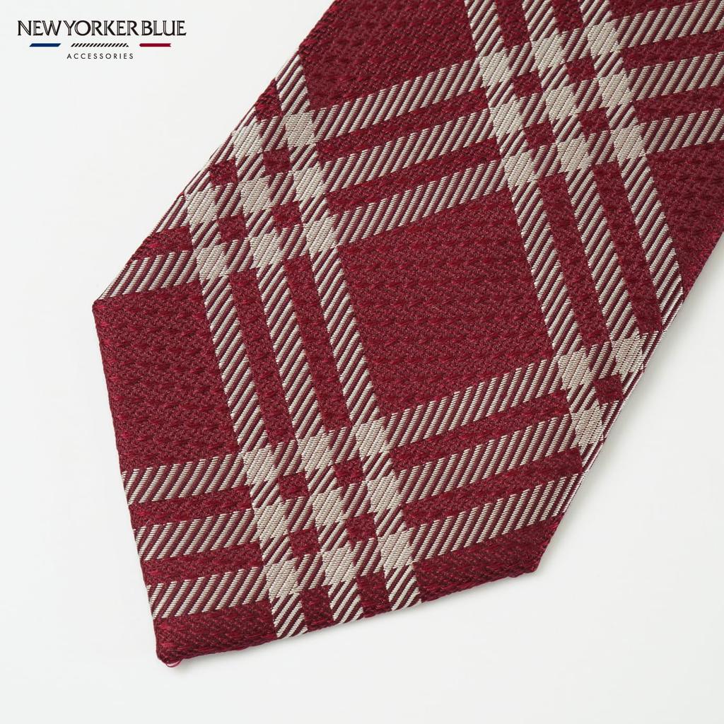 [New Yorker Blue] Kariertes Krawatte NB898936 Rot