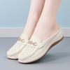 Ladies Platform Loafers Casual Elegant Leather Clog Slippers Backless Mules Women Thick Sole Sandals