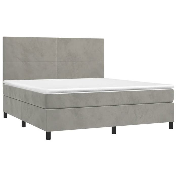 VidaXL Bed Slat Base with LED Mattress, Upholstered Bed, Double Bed, Adult Bedroom Interior Bed, 3136017