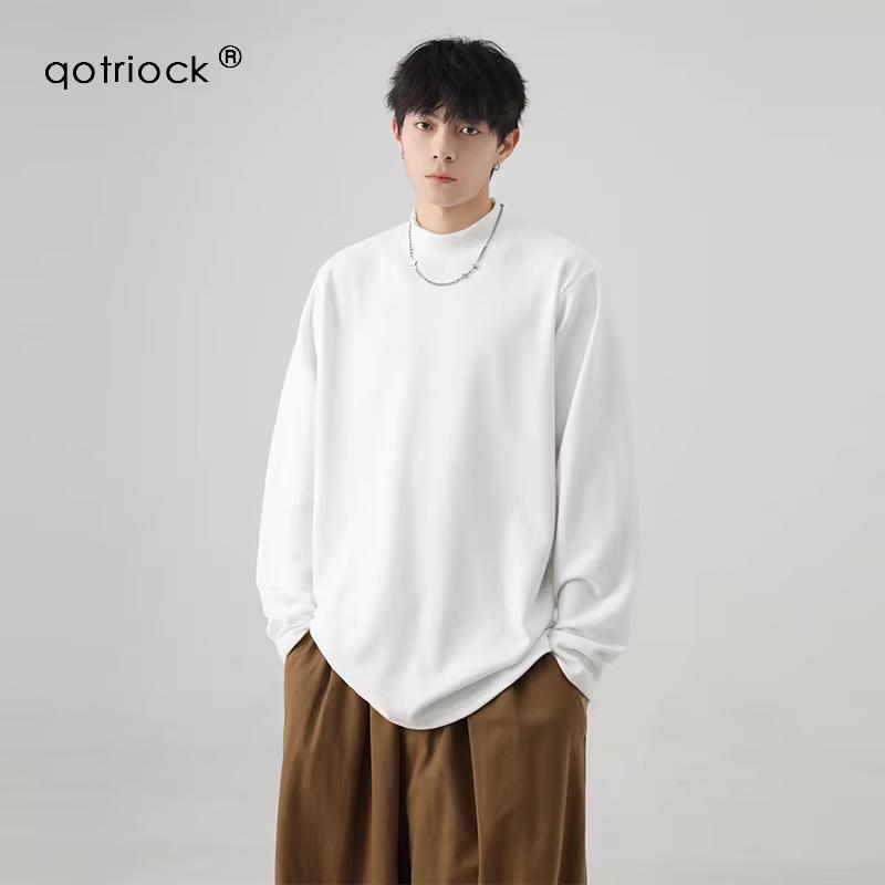 Men's Double-Sided Velvet Semi-Turtleneck Tee