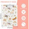 Leaves and Rainbow Plastic Clipboards,Cute Fashion Clipboard Decorative 8.5" x 12.5"Standard A4 Size Clipboards,Acrylic Clipboard for Teacher,Social