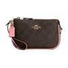 Nolita 15 Classic Presbyopia Canvas with Leather Mahjong Bag Underarm Bag Clutch Small Size Women's Dark Brown Pink Color Matching