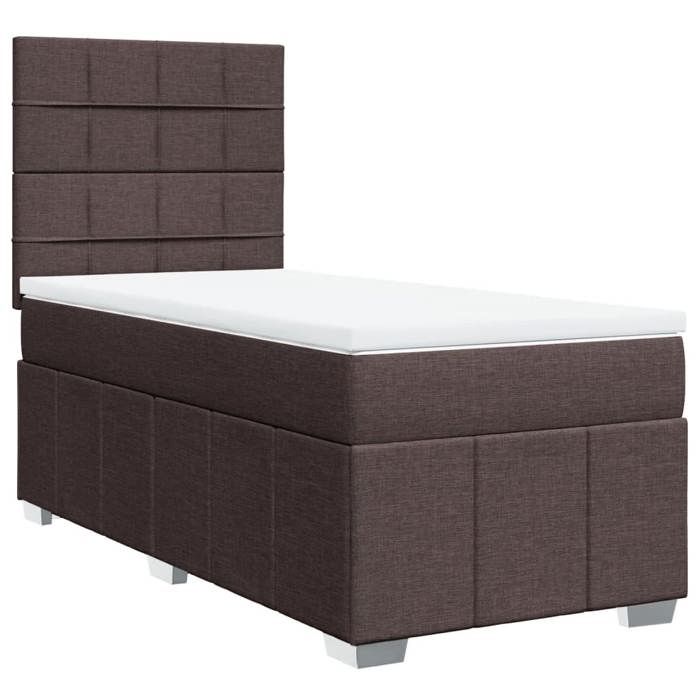 VidaXL Sommier à lattes de lit avec matelas Marron foncé 90x190 cm 3291526