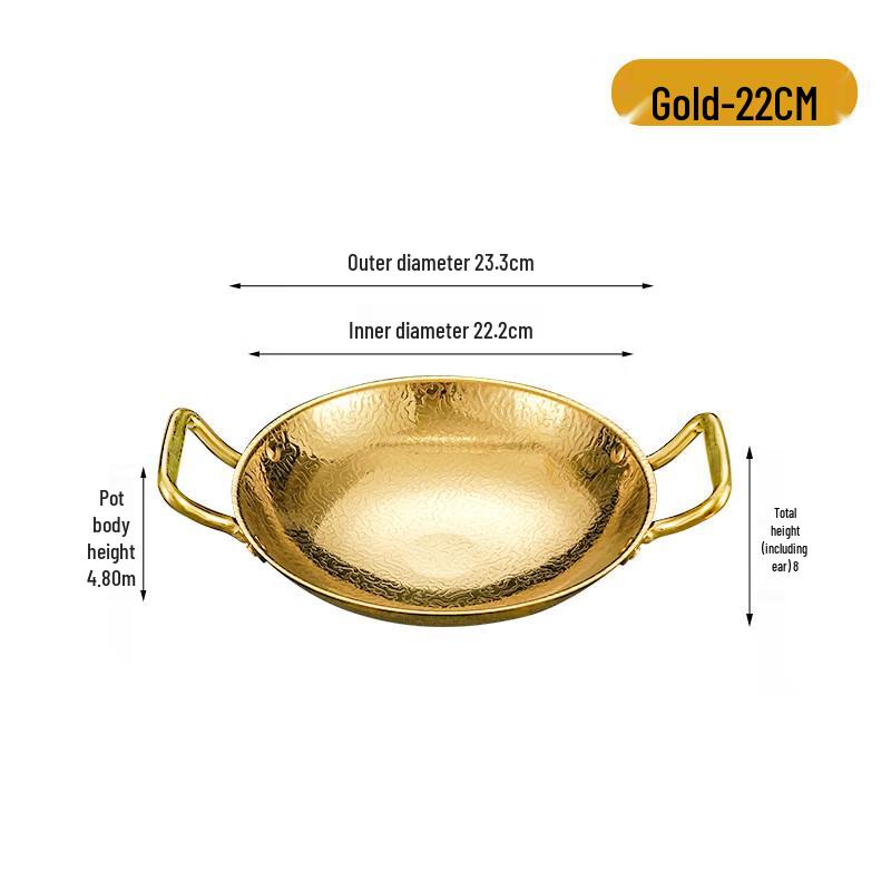 ZISIZ Gold Snowflake Pattern Stainless Steel Mini Hotpot