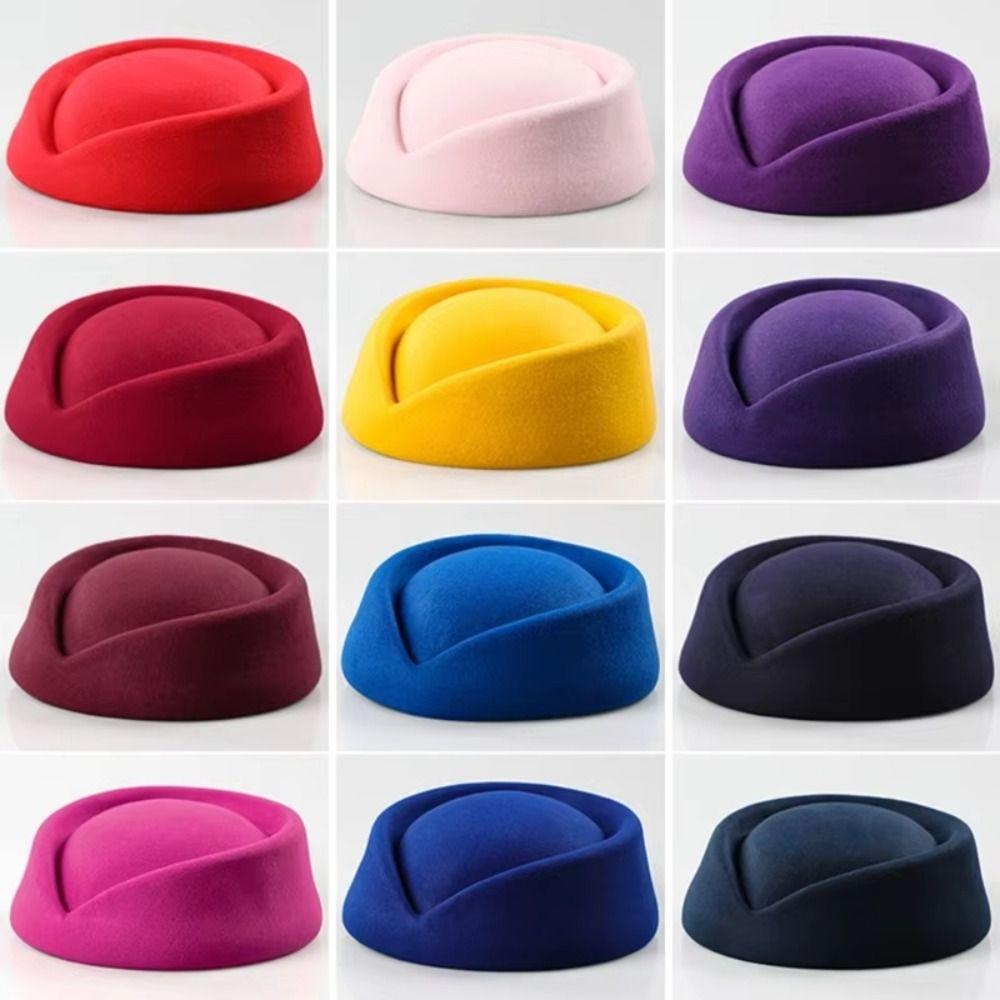 Vintage Looking Airline Stewardess Caps Pillbox Hat Uniform Stewardess Hat  Cosplay Costume