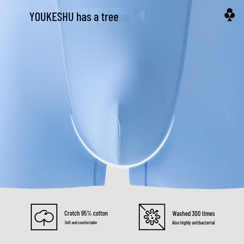 Youkeshu Men's Ice Silk Antibacterial Boxer Briefs