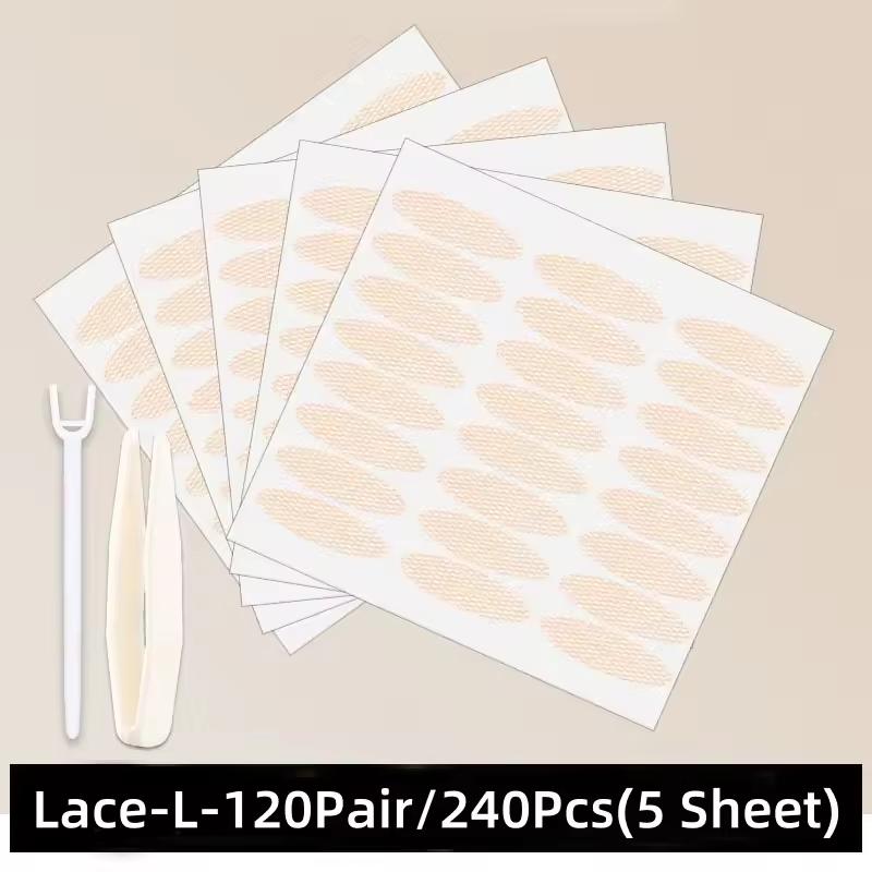 240Pcs Double Fold Eyelid Tape Sticker Lace Nature Clear Beige Stripe Self-adhesive Natural Eye Makeup Make Up With Tool New
