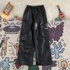 Pantaloni casual din piele PU cu croială dreaptă largă pentru bărbați în stil coreean - Trendy de primăvară/toamnă
