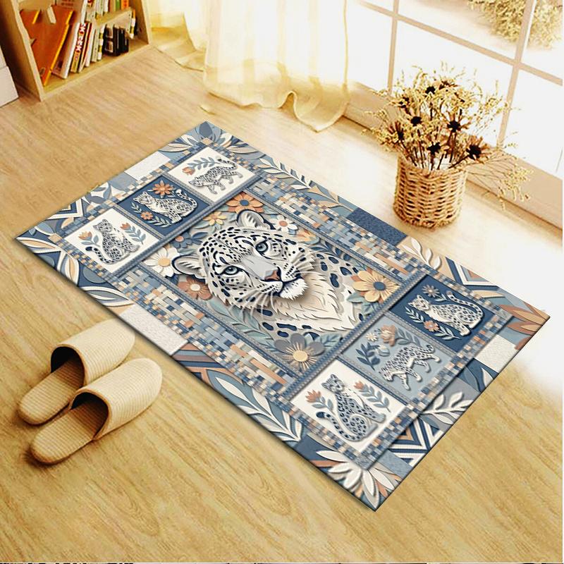 2025 New Snow Leopard Animal Carpet Rug for Living Room Bedroom Home Sofa Decoration,Kids Play Non-slip Floor Mat123
