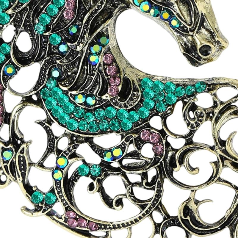 Unique Vintage Horse Head Brooch Elegant Fashion Chest Pin Badge Jewelry Clothing Accessory For Women Men