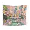 Asian City Vibes Vaporwave Illustration Wall Tapestry Retro Futuristic Decor Perfect For Bedroom Or Gaming Room Aesthetic
