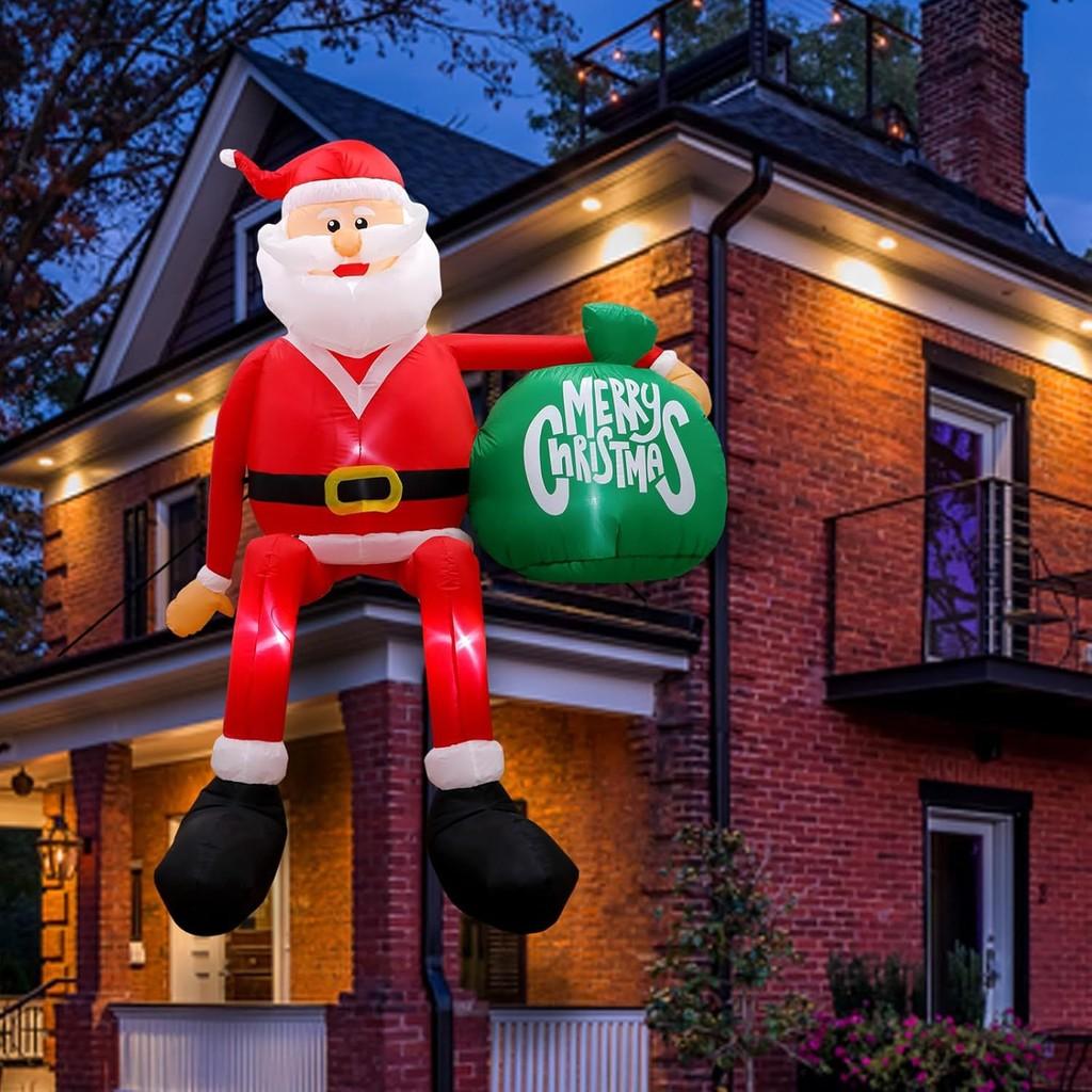 Christmas Inflatable Santa Claus With Led Design For Outdoor Courtyard Decor