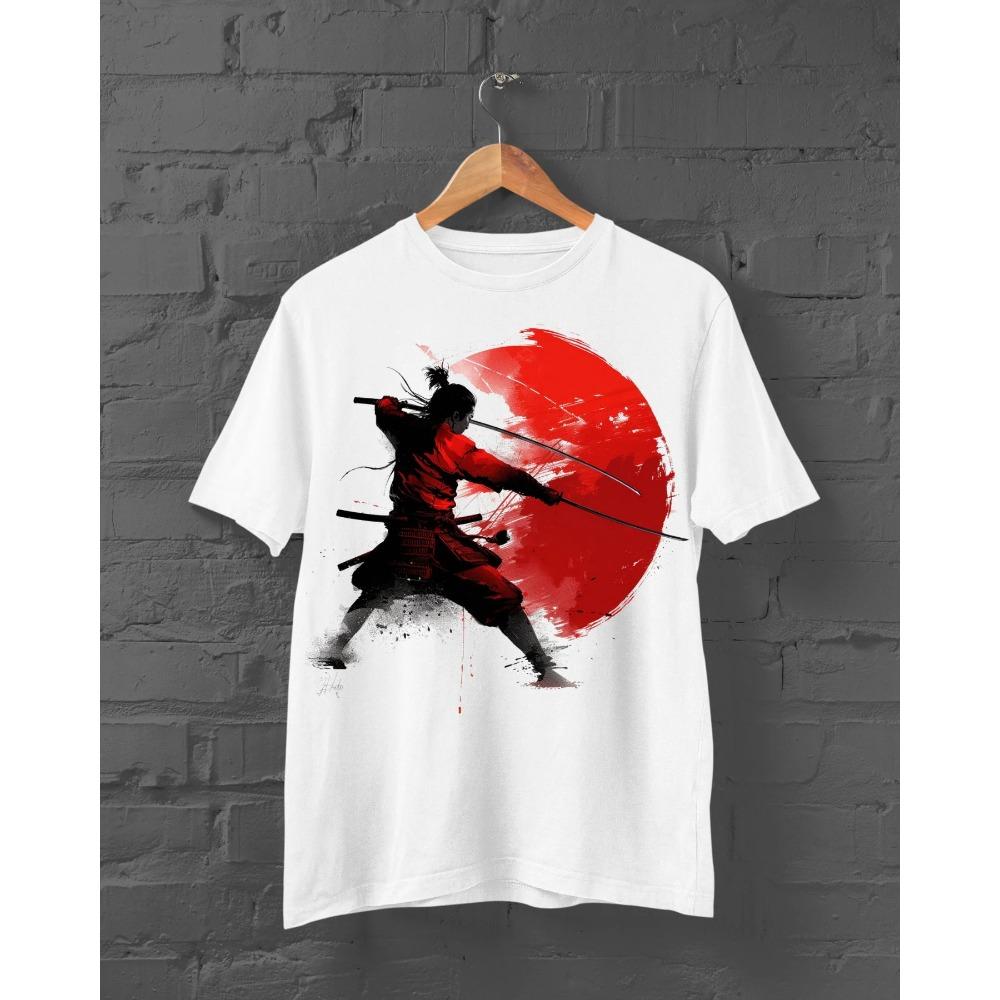 Japanese Samurai T-shirt Anime Samurai Japanese Ink Animation Japanese Aesthetic Samurai Breathable for Daily S