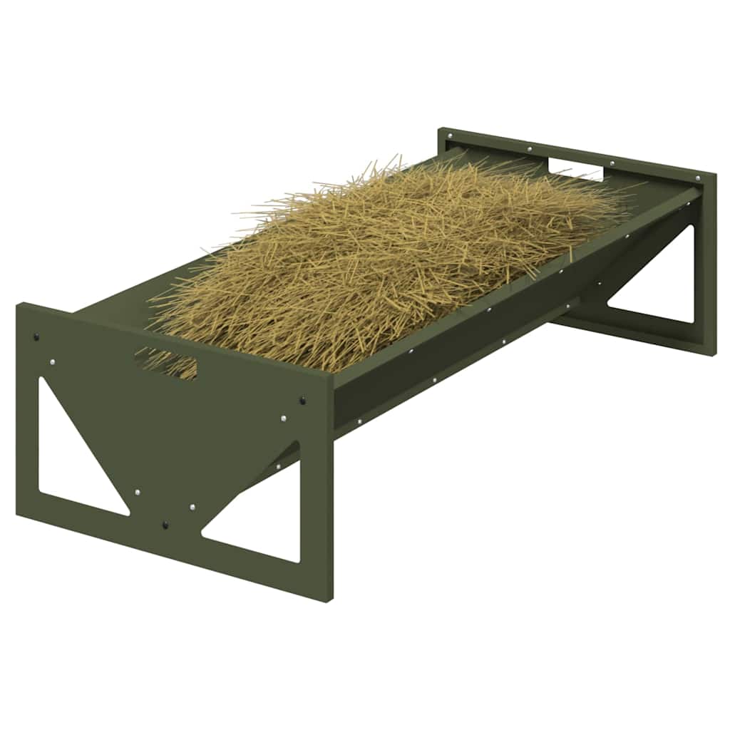 Animal Feed Troughs Olive Green 108 X 50 X 28 Cm