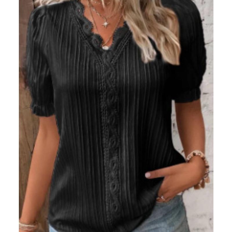 Summer Women T-shirt Fashion Hollow Out Short Sleeve Women Shirts Tops