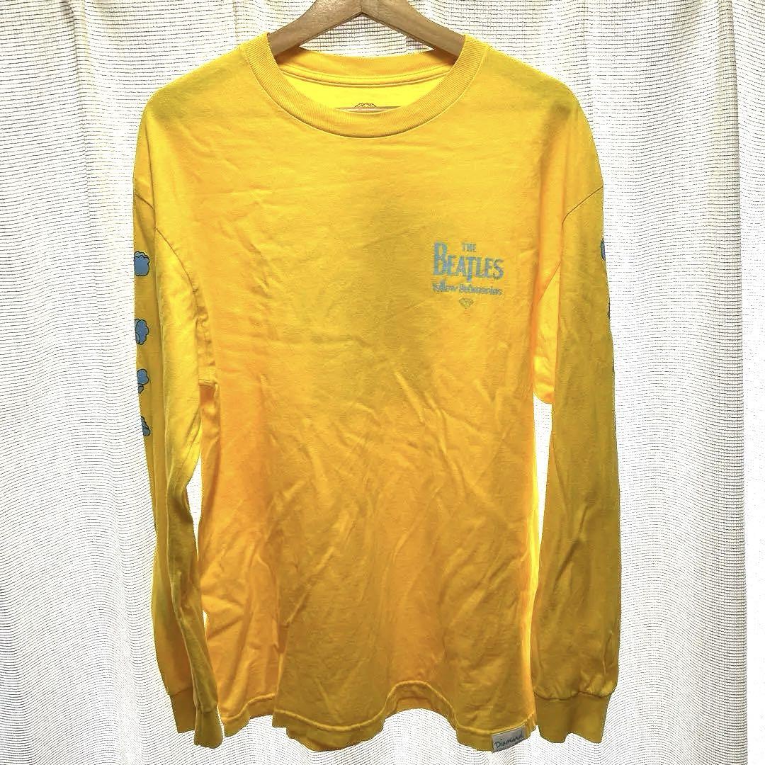 

[USED] Diamond Supply Beatles Logo Long Sleeve Top, Yellow