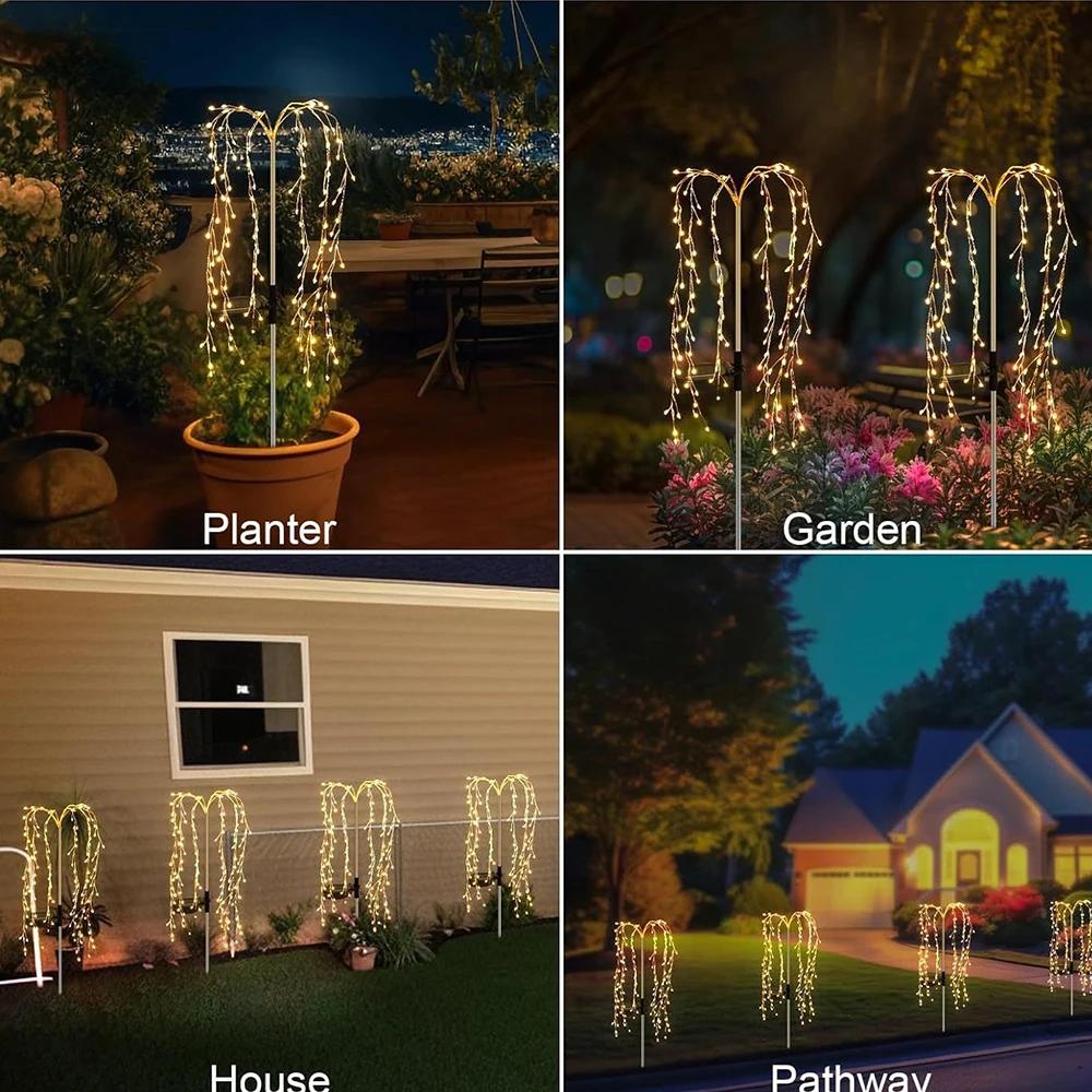 Runtow 1pc 100LED Solar Firecracker Lights, Waterproof Lawn Lamp ,Outdoor Yard Garden Decor,Christmas Wedding Pathway Decor