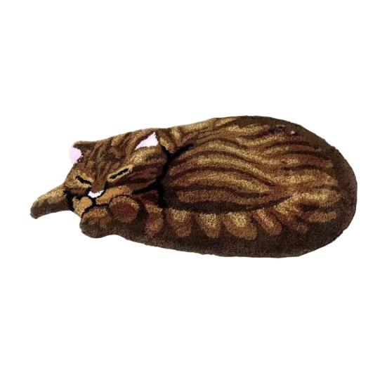 Plush Cat Rug Cute Cartoon Kitten Floor Mat Anti-Slip Soft Bedside Rug for Bedroom Living Room Playroom Kids Room Decor