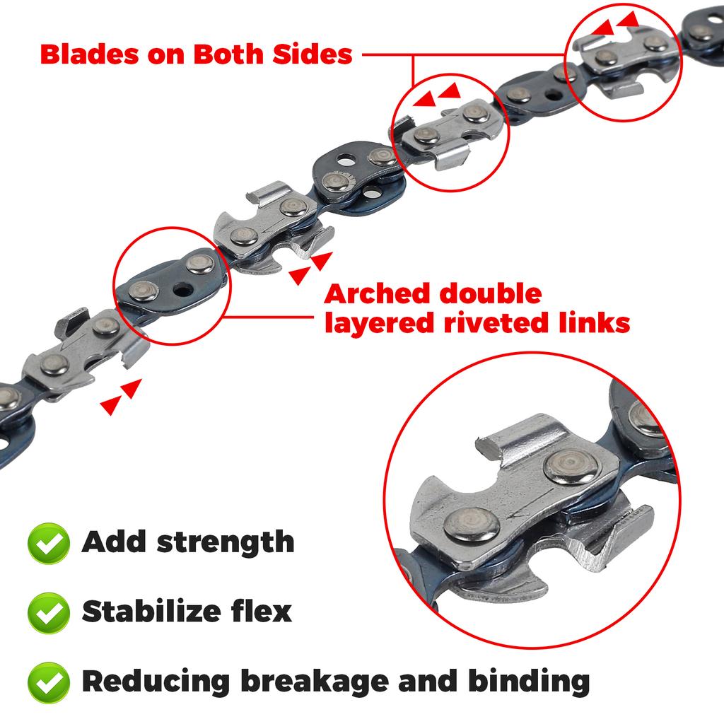 53 Inch Hand Rope Chain Saw Sharp Manual Tree Limb Chain Saw with 68 Teeth Folding Pocket Rope Chainsaw Tree Cutting Tool