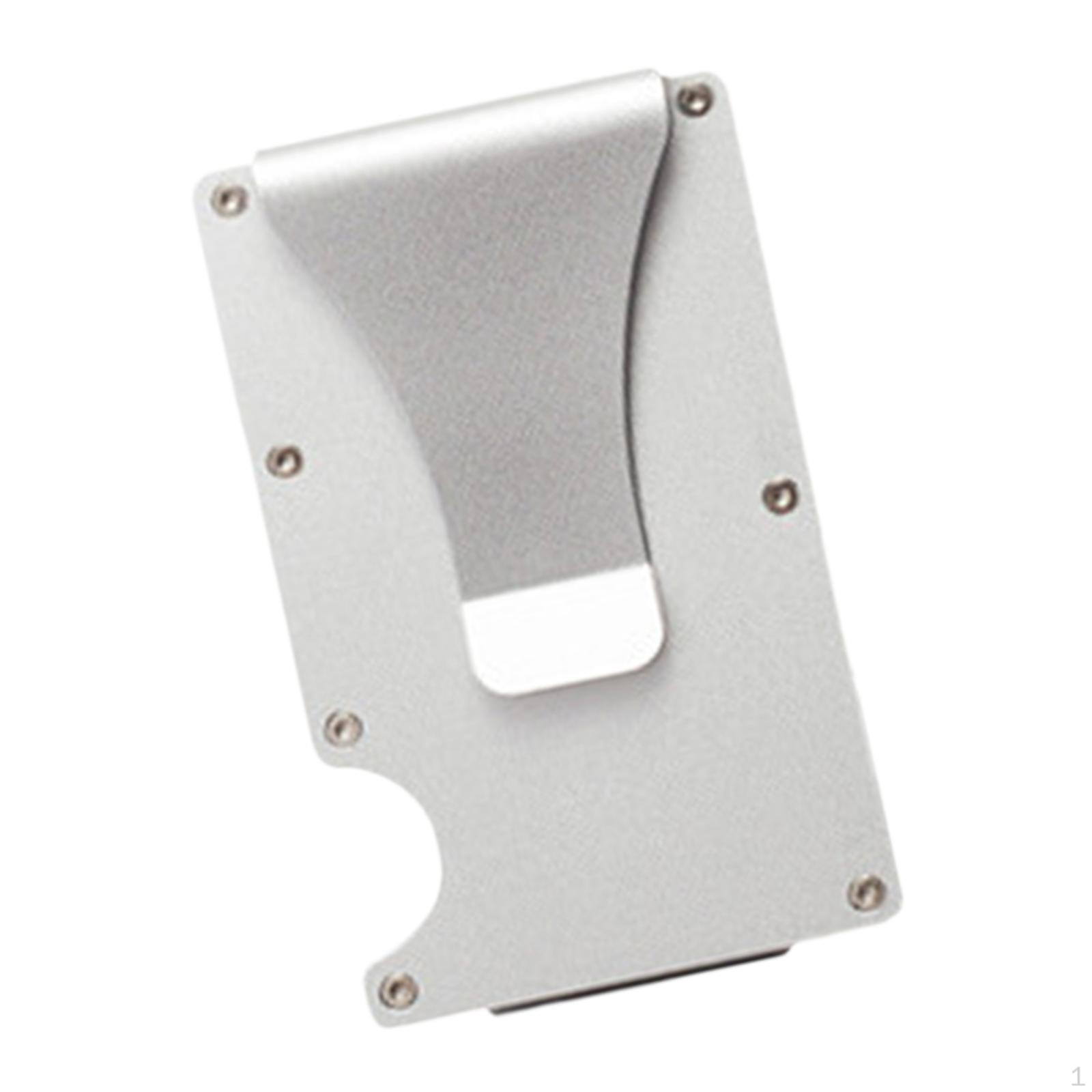 

Держатель для кредитных карт, блокирующий кошелек, тонкий карман для денег из алюминиевого сплава серебряный