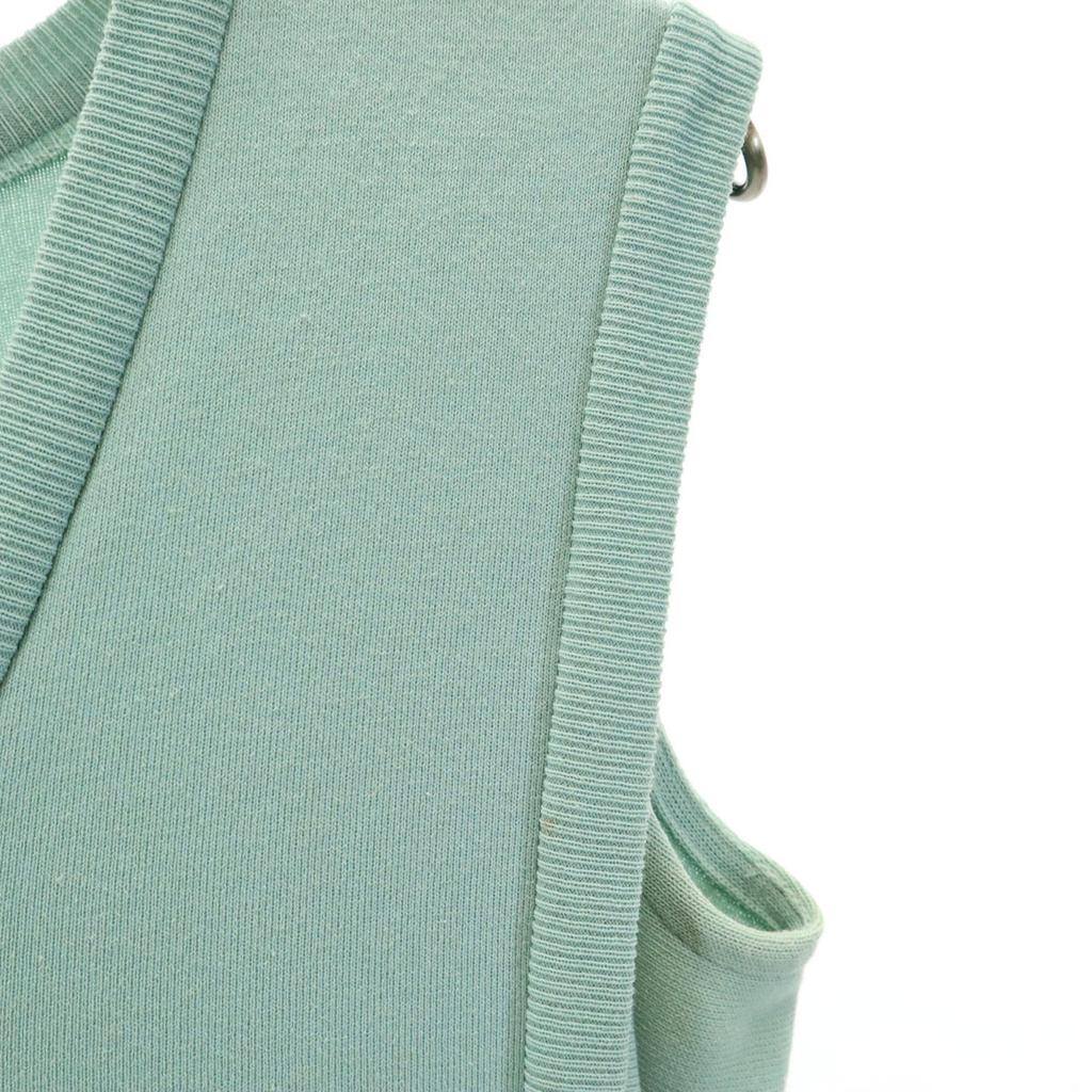 FOXEY Made In Japan No Sleeve V-neck Side Ribbon Knit Knee-length Dress Women Used