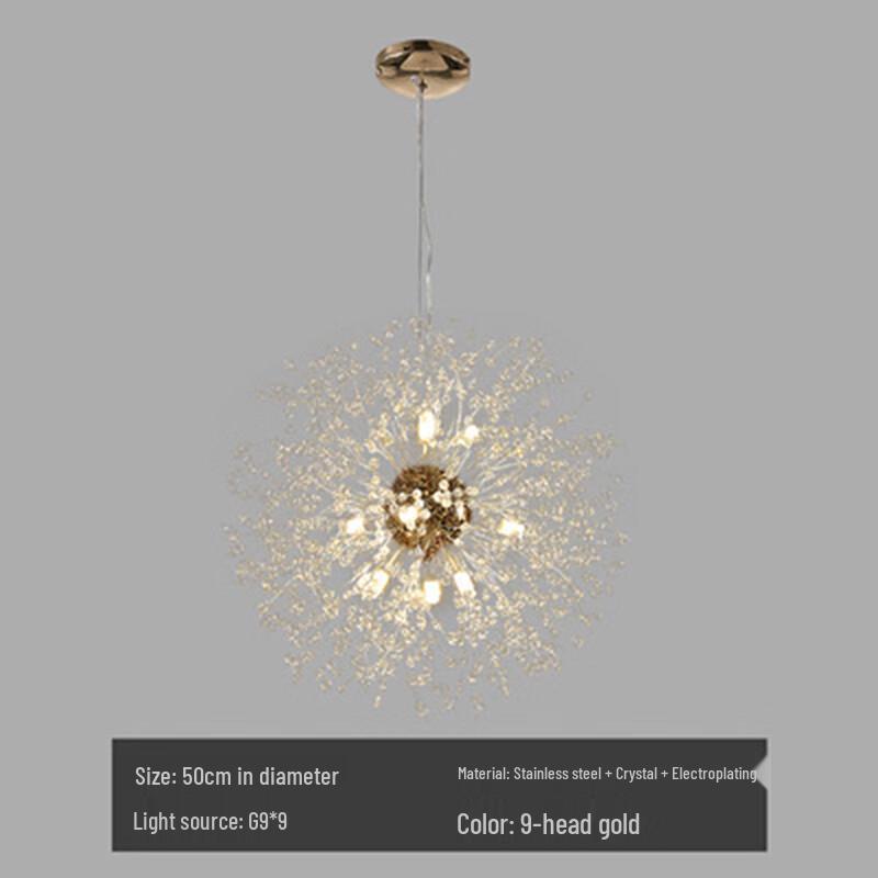 UOSU Nordic Crystal Dandelion Gold Pendant Light