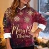 Women's Fashion Casual Long Sleeve Christmas Printed Hooded Sweatshirt
