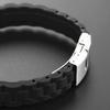 European & American Fashion Men's Silicone & Stainless Steel Engraved Bracelet