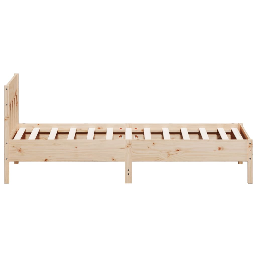 Vidaxl Bed Frame Without Mattress, 75X190 Cm, Solid Pine Wood